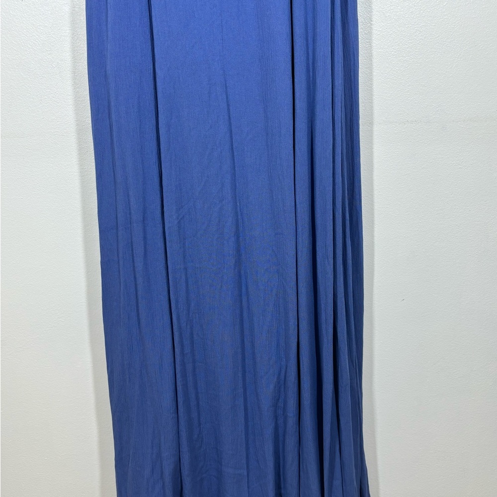 NWT Lulus Heart Of Marigold Wrap Maxi Dress Fluttering Sleeves Blue Sz L - Picture 8 of 16